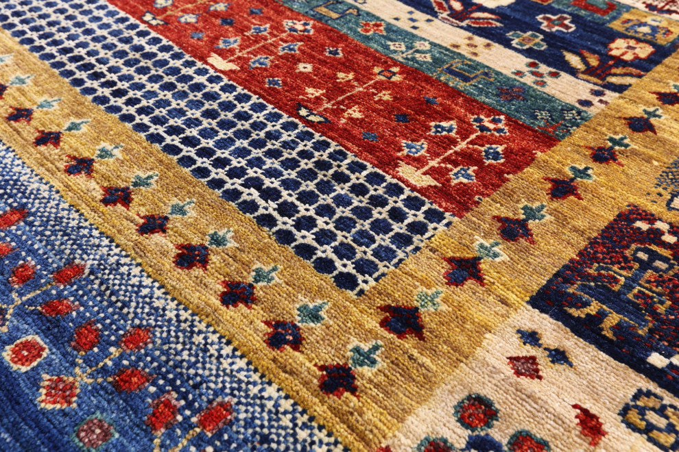 4' 10" X 6' 7" Tribal Persian Gabbeh Handmade Wool Rug Q6545
