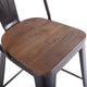 Durable Copper Set of 2 Metal Wood Counter Chairs