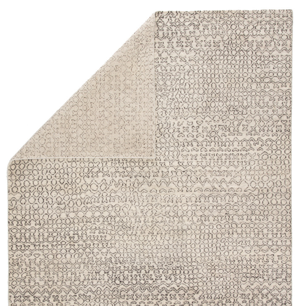 Pollack by Jaipur Living Reverb Knotted Trellis Ivory/Black Area Rug, 8'x10'