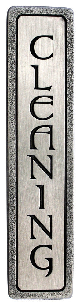"CLEANING" Pull Antique Pewter (Vertical)
