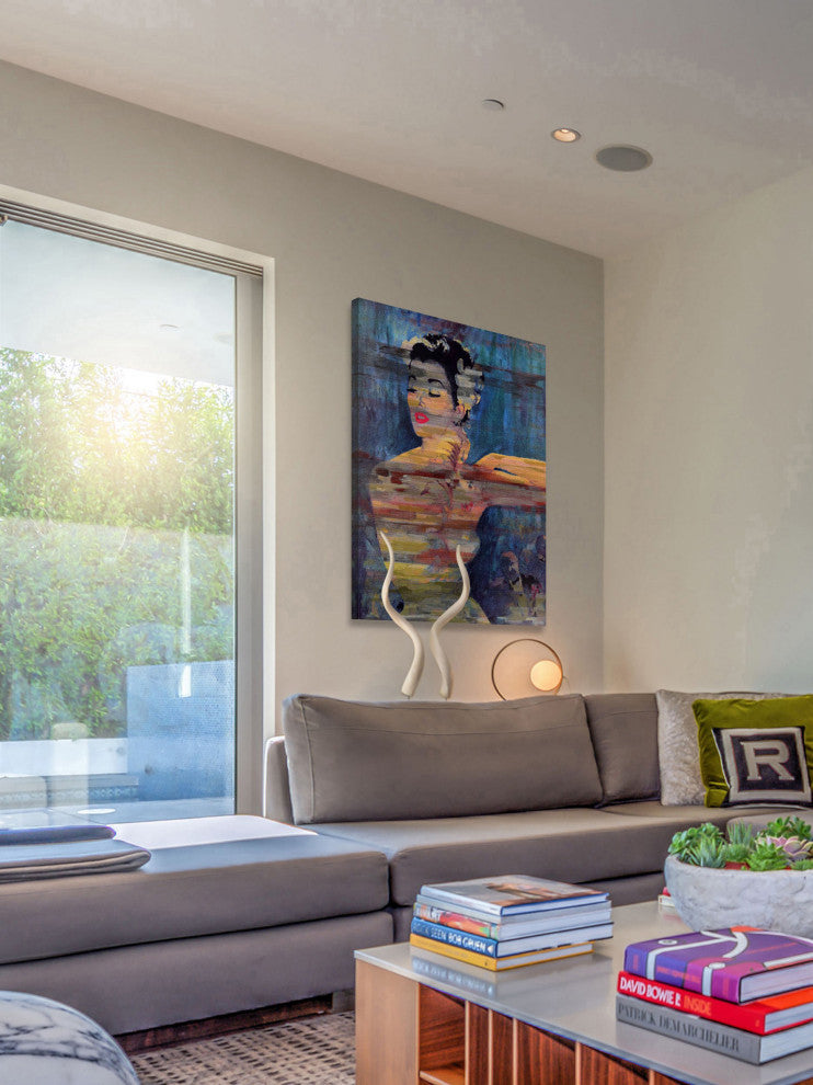 "Bright Red Lips" Painting Print on Wrapped Canvas, 40x60