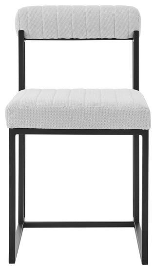 Kai Anastasia Rectangular Glass Dining Table 5pc Set, Light Gray Fabric Chairs