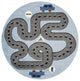 5??Round Blue Imaginative Racetrack Area Rug