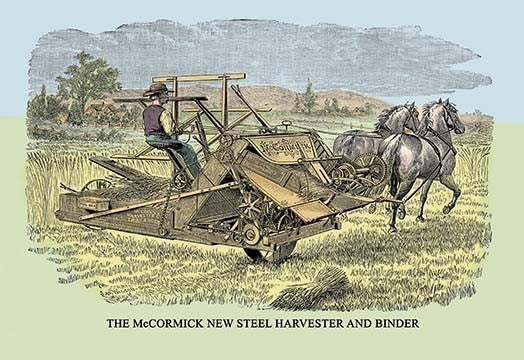 The Mccormick New Steel Harvester and Binder- Fine Art Giclee Print 24" x 36"