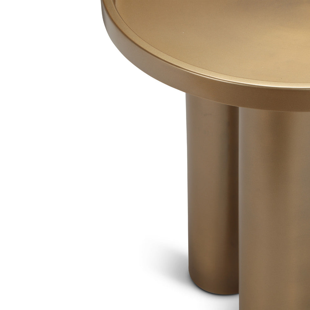 Eclat Sofia Industrial End Table Industrial Brass