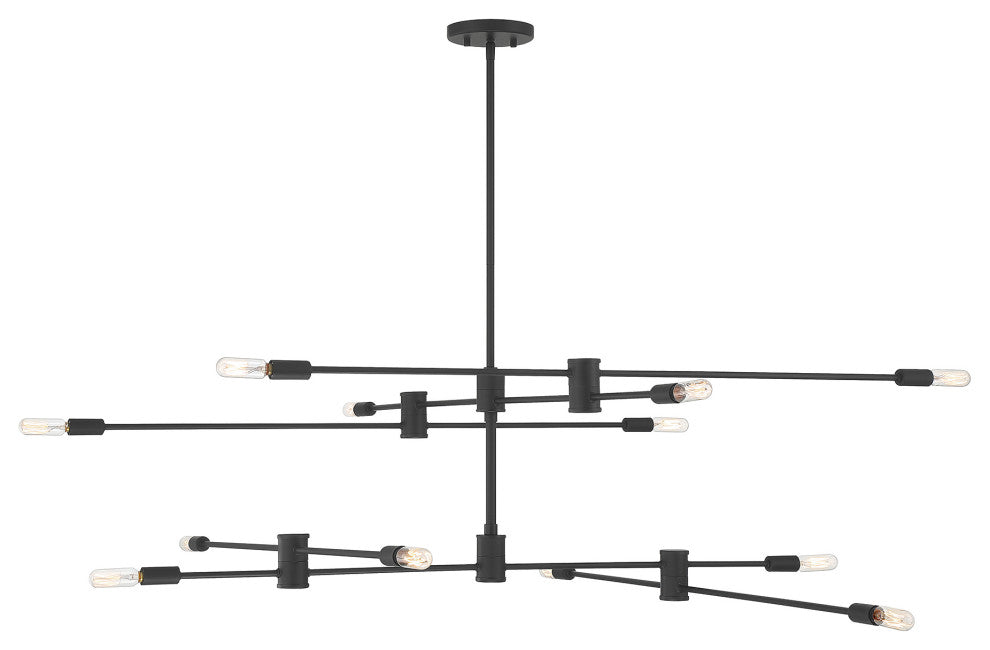 Lyrique 12-Light Chandelier, Matte Black