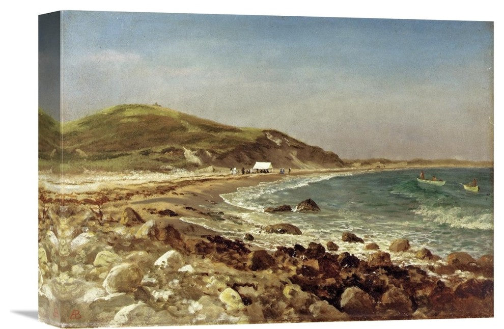 "Coastal Scene" Stretched Canvas Giclee by Albert Bierstadt, 16"x12"