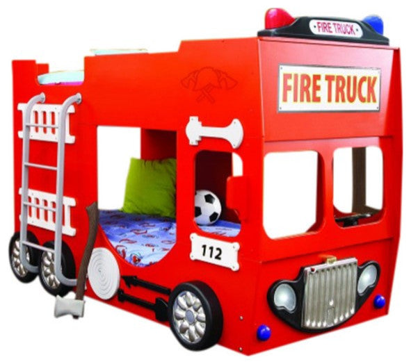 RED FIRE TRUCK Bunk Bed