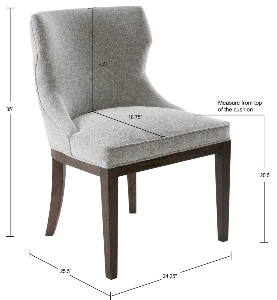 Madison Park Signature Hutton Transitional Side Dining Chair, Grey, Set of 2