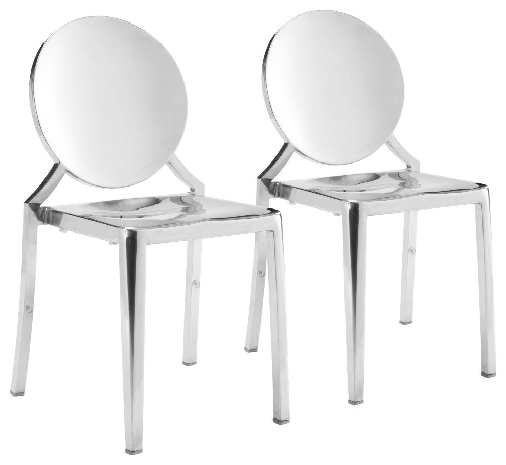 Eclipse Dining Chair, Set of 2 Stainless Steel