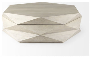 48" Natural Solid Wood Hexagonal Lift Top Coffee Table