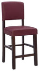Pemberly Row 24" Faux Leather & Wood Counter Stool in Dark Red/Espresso