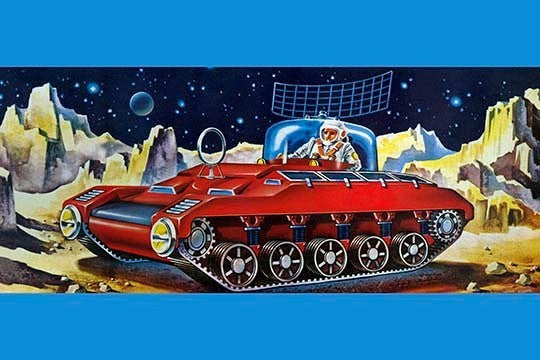 Space Exploration Tank - Gallery Wrapped Canvas Art 28" x 42"