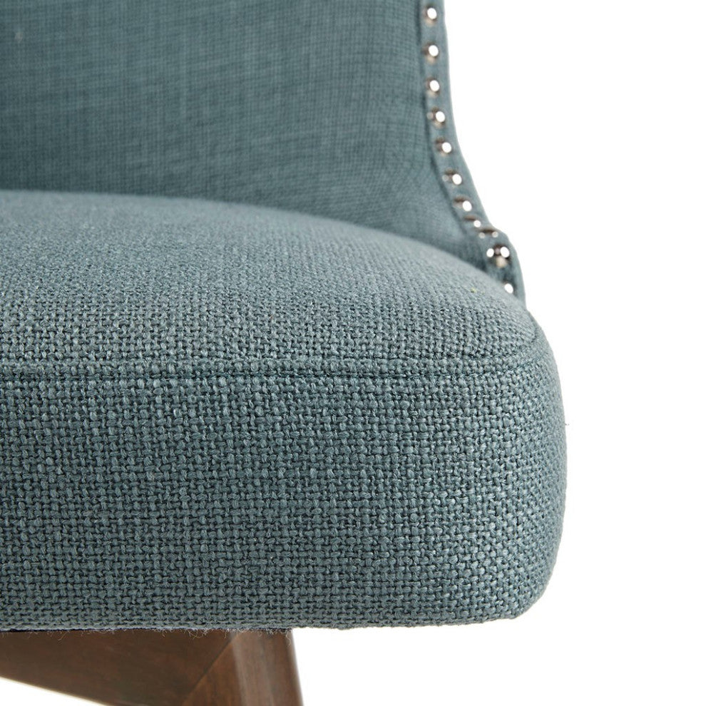 Madison Park Armless Swivel Counter Stool Square Height Bar Stool, Blue