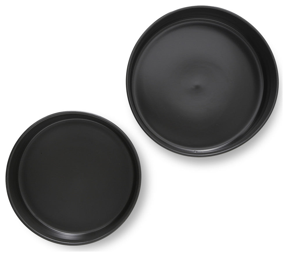 2-Piece Stone Lain Celina Stoneware Service Bowl Set, Black