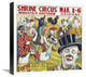 "Shrine Circus - Clowns - 1935" Canvas Giclee, 16"x16"