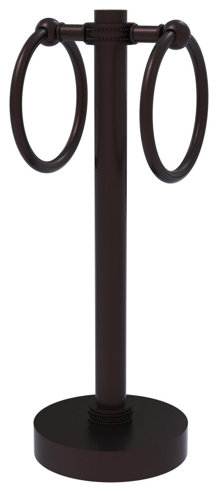 Vanity Top 2 Towel Ring with Dotted Accents, Antique Bronze