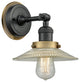 INNOVATIONS LIGHTING 203BK-BPBB-HRBB-G2 Halophane 1 Light Mixed Metals Sconce