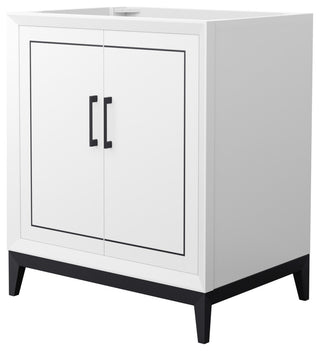Marlena 30" Single Vanity, No Top, No Sink, Black Trim
