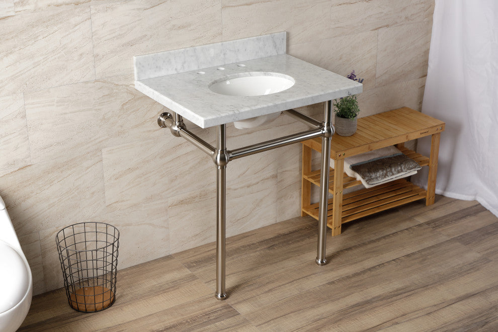 KVBH3022M88 30" Console Sink with Brass Legs (8-Inch, 3 Hole)