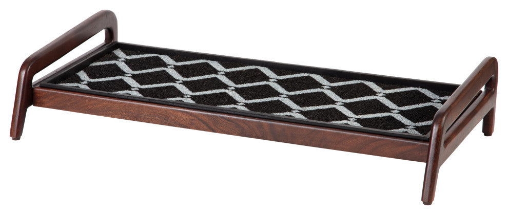 Single-Tier Brown Stand With 3-Pair Rubber Boot Tray San Tropez