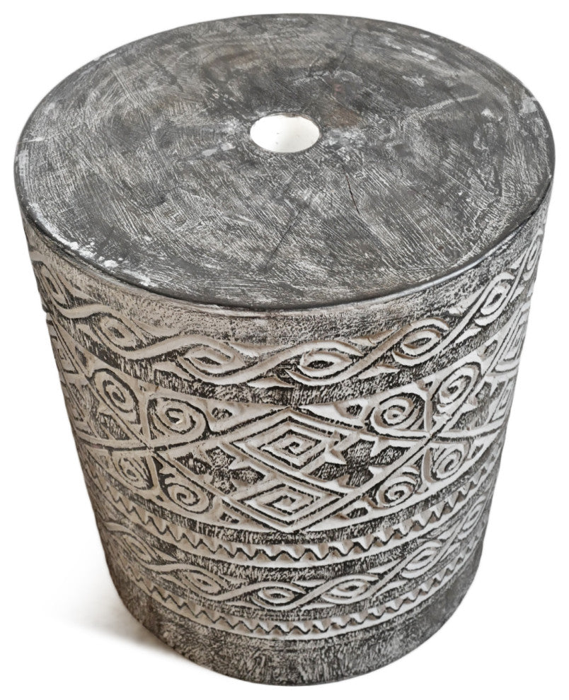 Java Grey Wash Side Table Stand