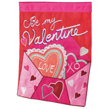 Flag  Double Applique  Be My Valentine Burlap  Garden