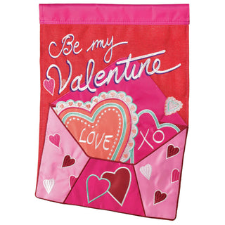Flag  Double Applique  Be My Valentine Burlap  Garden