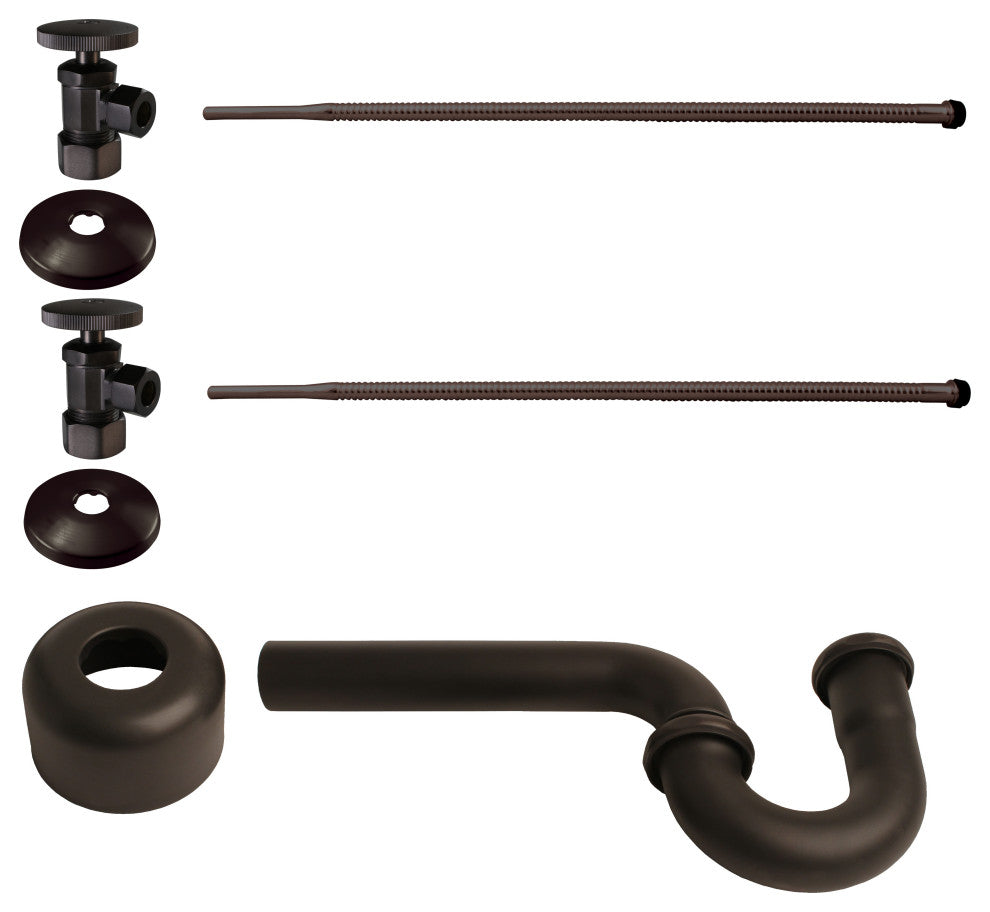 Standard Pedestal Lavatory Kit With Round Handles, Oil Rubbed Bronze