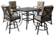 Sinclair 5-Piece Bar Set With 42" Square Bar Table and 4-Stools