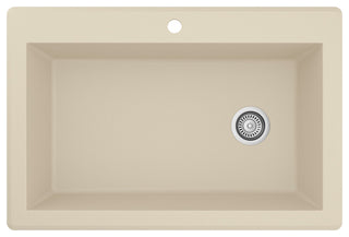 Karran Drop-In Quartz 33" 1-Hole Single Bowl Kitchen Sink, Bisque