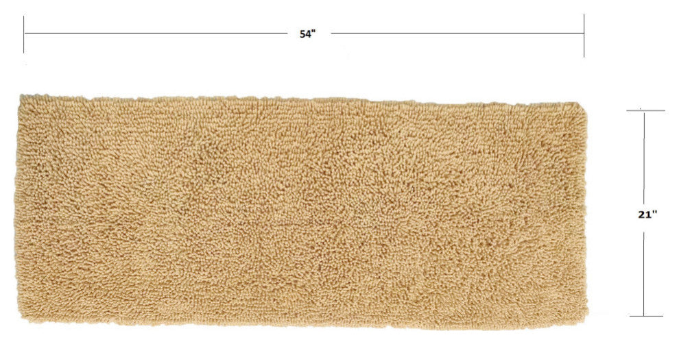 Fantasia Bath Rug Bath Rug Set, Machine Wash, 21"x54" Runner, Yellow