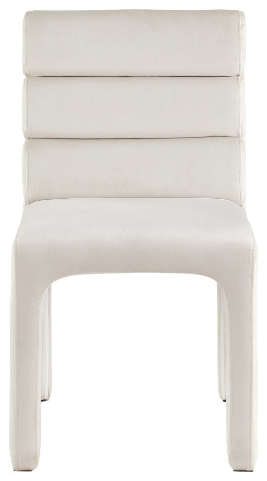 Kai Upholstered Dining Chair, Cream, Velvet, Set of 2