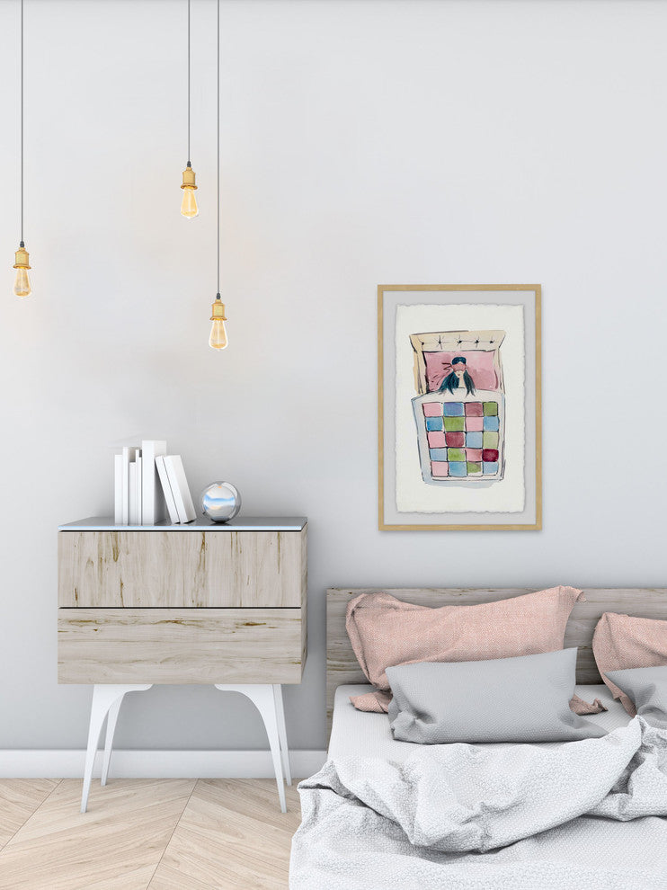 "Sleeping Pink" Framed Painting Print, 12"x18"