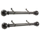 Jovian 1.5" dia. Side Curtain Rod 12-20 inch long (Set of 2), Black