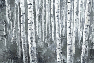 "Dusky Tree Trunk Forest" Painting Print on Wrapped Canvas, 45"x30"