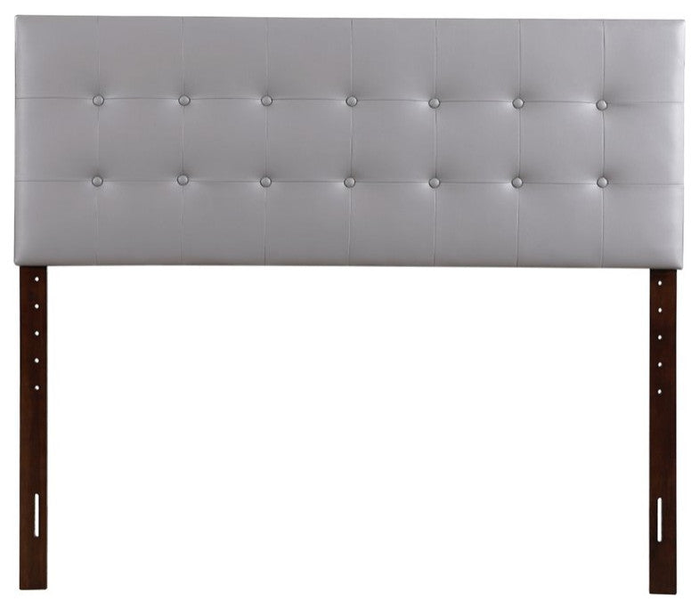 Glory Furniture Super Nova Faux Leather Upholstered King Headboard in Light Gray