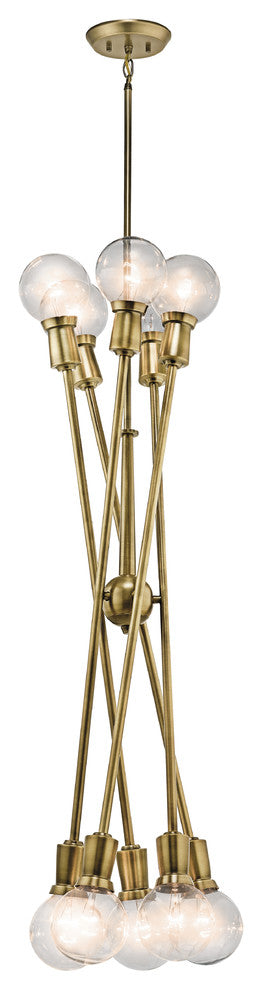 Chandelier 10-Light, Natural Brass