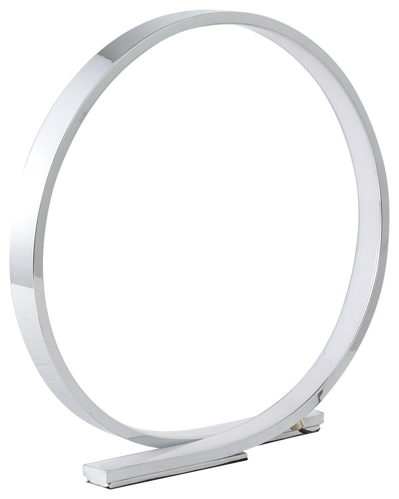 Chrome Round LED Strip Table Lamp