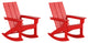 WestinTrends Set of 2 Modern Adirondack Outdoor Rocking Chairs, Red