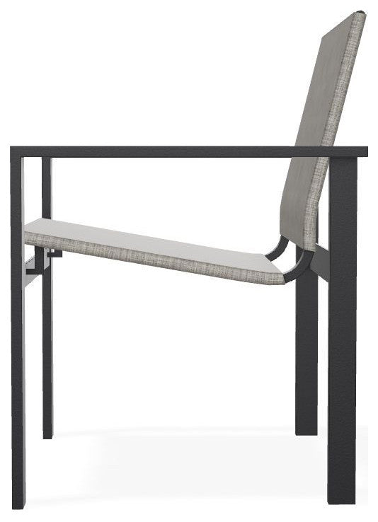 Tribeca Sling Outdoor Stackable Armchair, Storm/Black