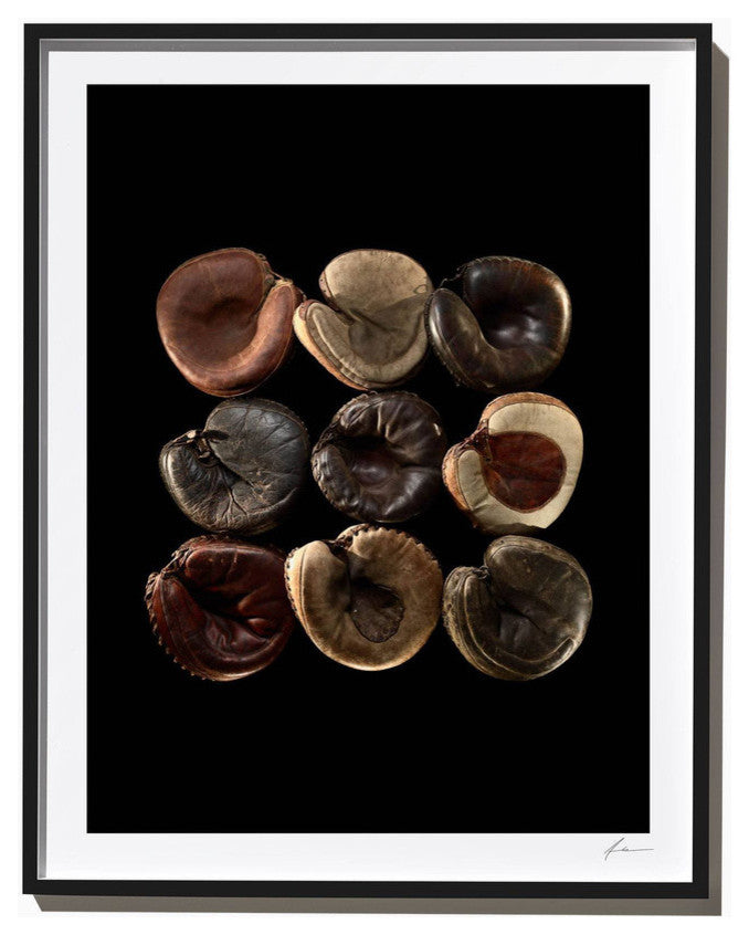 Vintage Catcher's Mitts, Photograph,  Black Frame, 40''x52''