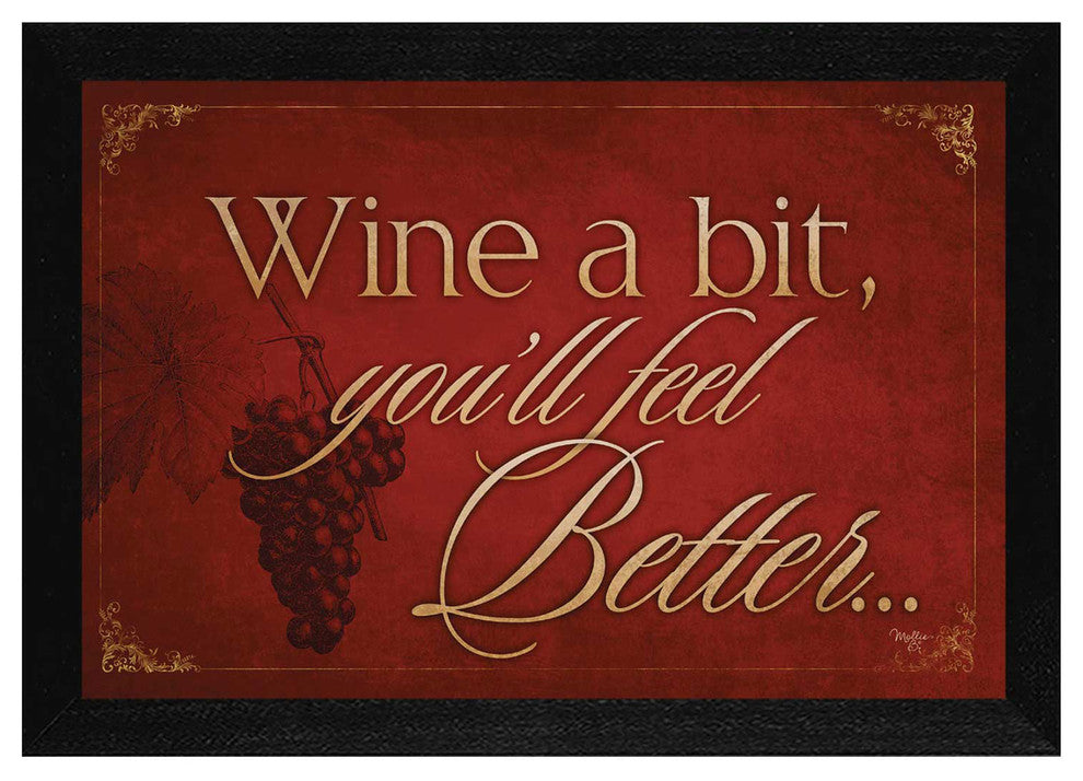"Wine a Bit" By Mollie B., Printed Wall Art, Ready To Hang, Black Frame