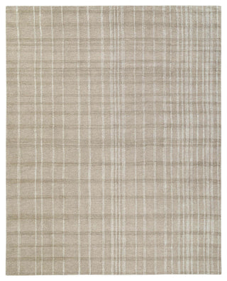 Obeetee Jaipur Grid Hand Tufted Rug, Taupe, 6'x9'