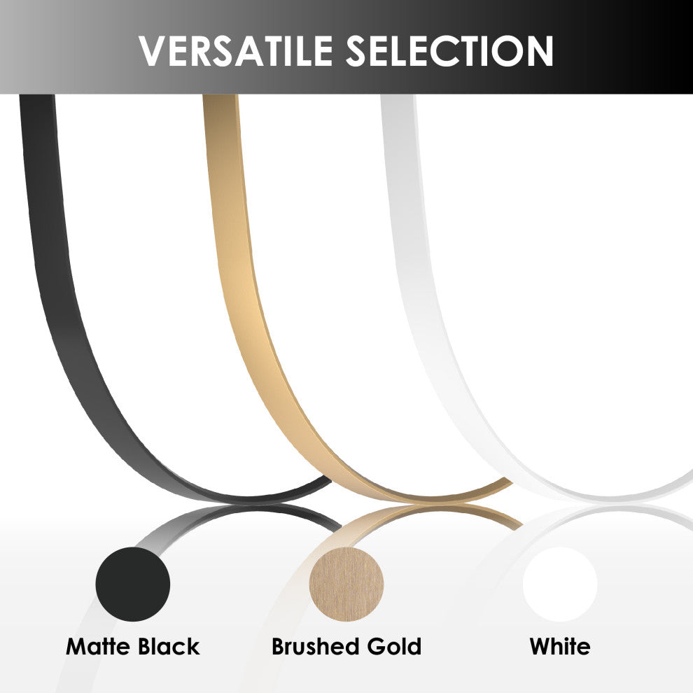 24"x36" Wall-mounted Oval Bathroom Vanity Mirror with Aluminum Frame, Brushed Gold