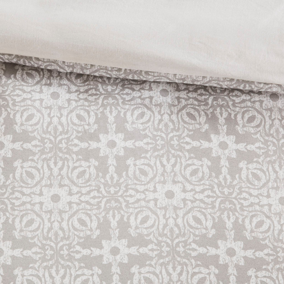 Madison Park Malia 6 Piece Embroidered Cotton Reversible Comforter Set, Ivory
