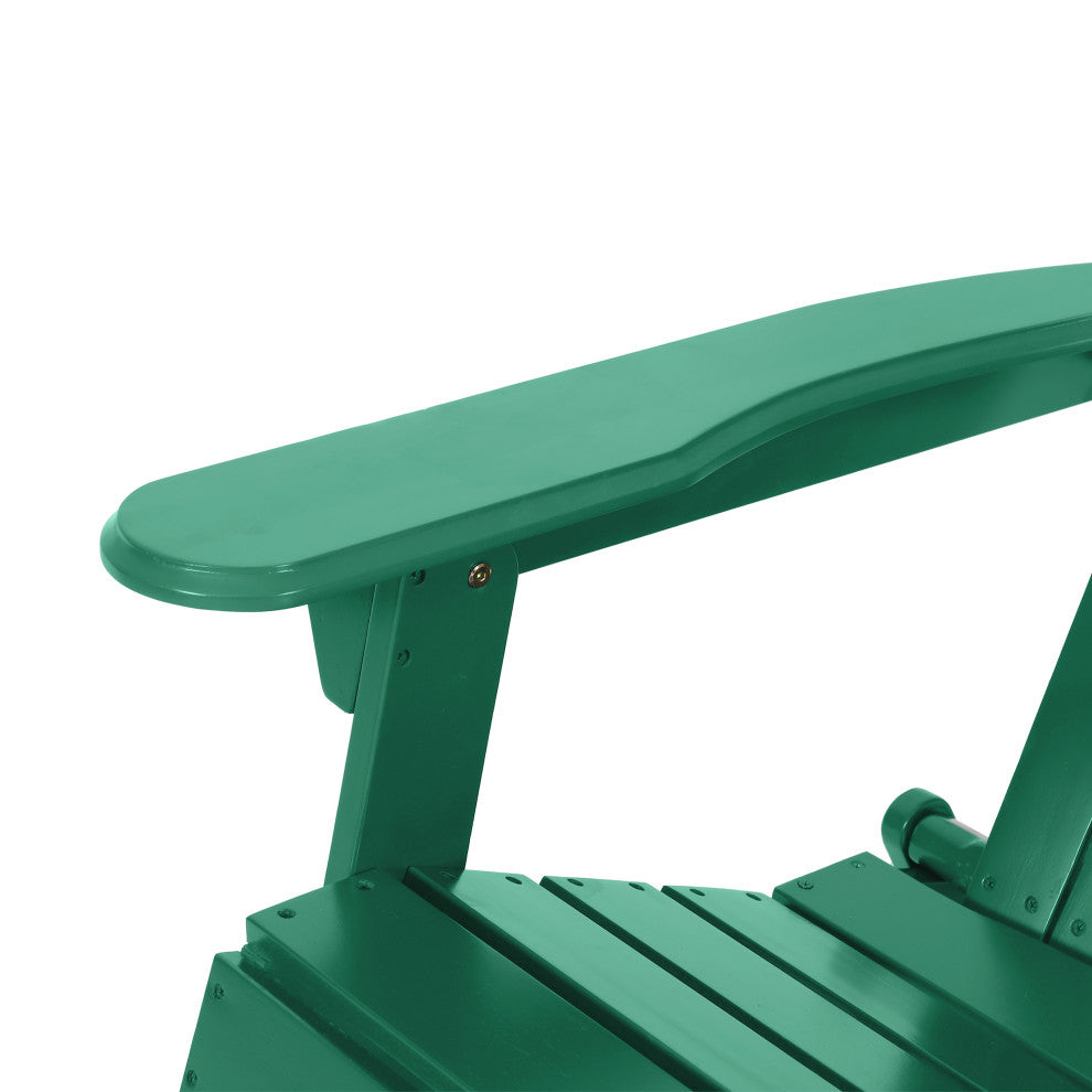 Cartagena Outdoor Acacia Wood Adirondack Chair, Dark Green