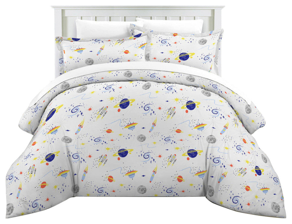 Lullaby Bedding Space Printed Comforter Set, Space Collection, Queen