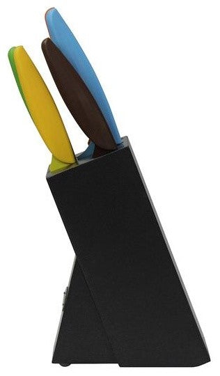 Oceanstar KS1217 6-Piece Non-Stick Coating Knife Set with Block, Elegant Black