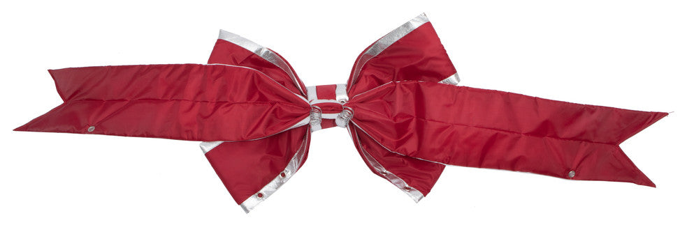 Vickerman L130548 48" Red-Silver Nylon Outdoor Christmas Bow